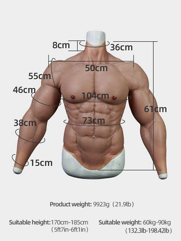 Full Upper Bodysuit Silicone Muscle Suit Jacket Long Sleeve 8th