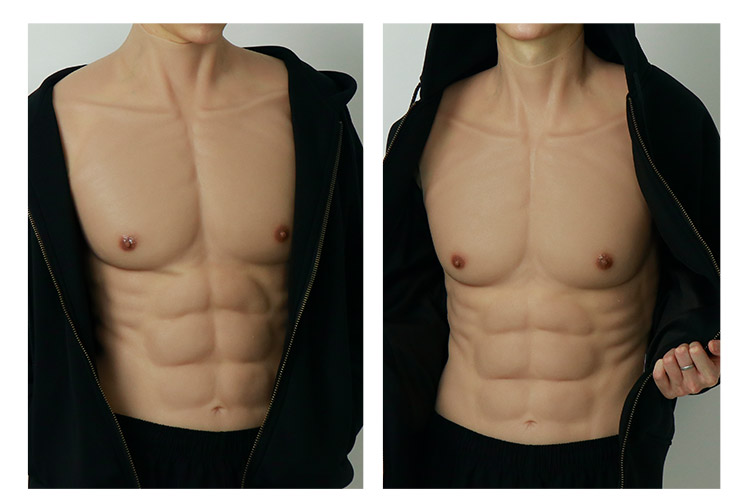 Silicone Muscle Suit with Arms Chest Realistic Male Chest Vest Simulation  Skin