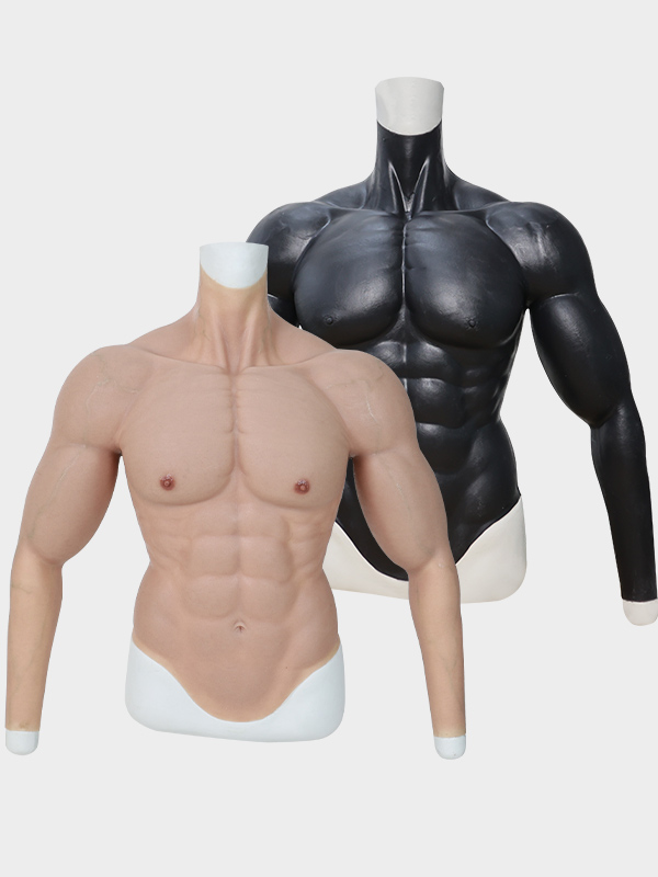 Realistic Full Body Muscle Suit Buff White