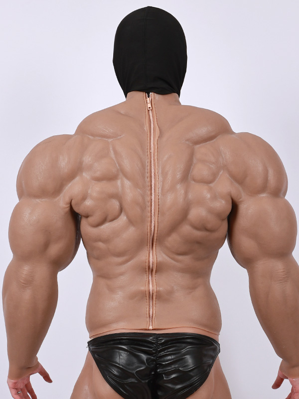 Silicone Muscle Suit with Zipper Realistic Silicone Bodysuit