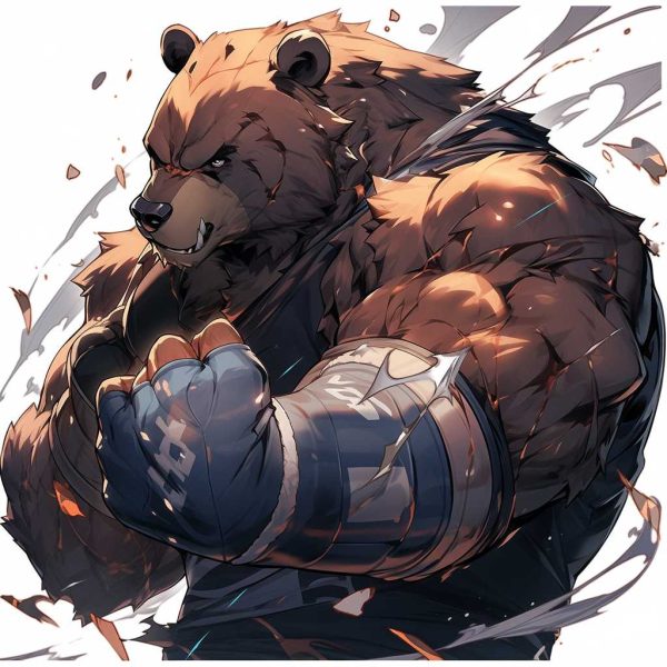 Muscular Bear, Strong and Courageous Bear, Noble and Elegant Bear, Furry Bear, Handsome Bear, Agile Bear, Anthropomorphism Bear-3