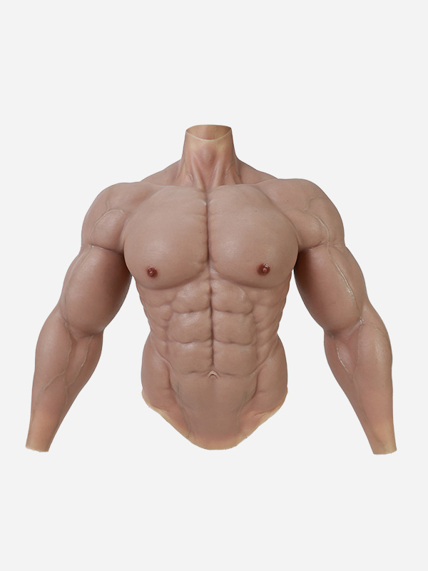 Silicone Fake Chest Muscle Suit, Realistic Chest Half Body Suit, Silicone  Muscle Suit with Arms, for Cosplay, Halloween Props